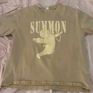 SHEIN Tan 'Summon' Short Sleeve Tee